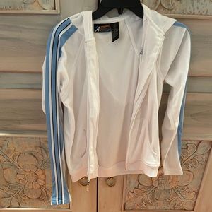 Instant Action White Blue Side Stripe Jacket